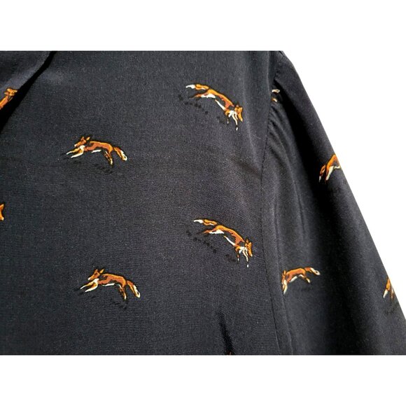 Hobbs London Lainey Shirt Dress Navy Blue Fox Print - Picture 5 of 15